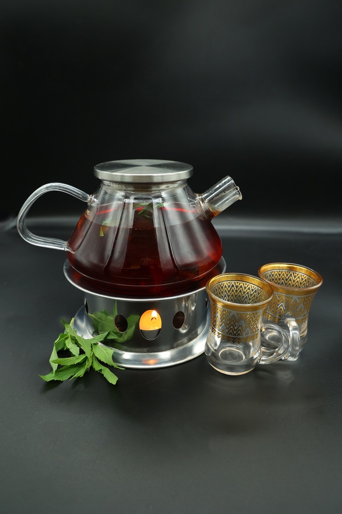 tea basil pot شاي بالحبق ابريق